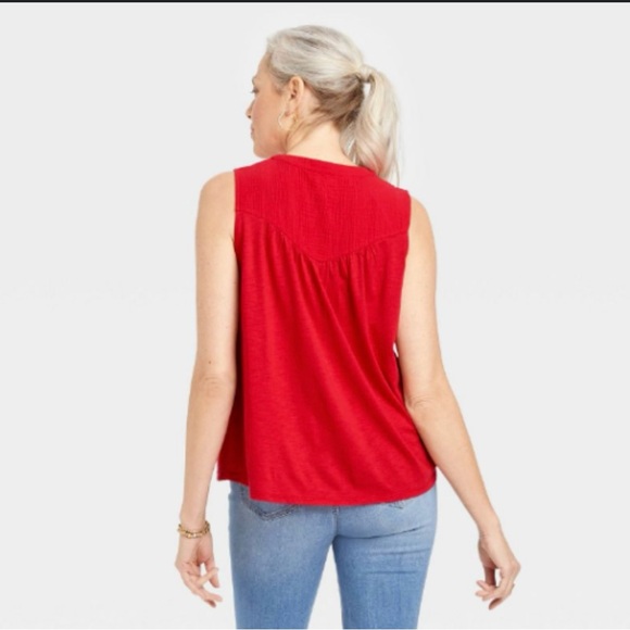 Knox Rose Women’s Sleeveless V-Notch Gauze Tank Top – Size XL - Picture 2 of 13